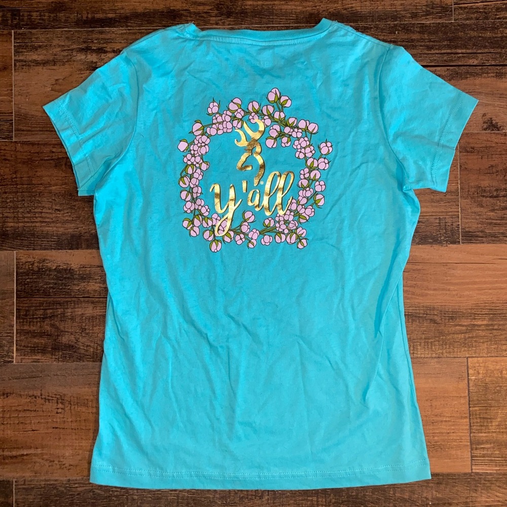 New With Tags Browning Blossom Wreath Medium Tee
